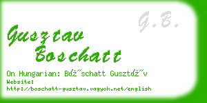 gusztav boschatt business card